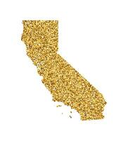 vector geïsoleerd illustratie met vereenvoudigd kaart van staat van Californië, Verenigde Staten van Amerika. glimmend goud schitteren textuur. decoratie sjabloon.
