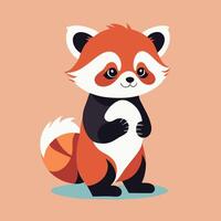 rood panda tekenfilm illustratie klem kunst vector ontwerp