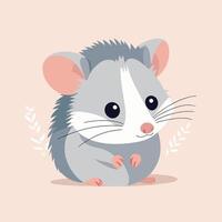 opossum tekenfilm illustratie klem kunst vector ontwerp
