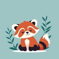 rood panda tekenfilm illustratie klem kunst vector ontwerp