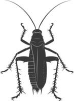 ai gegenereerd silhouet krekel insect dier zwart kleur enkel en alleen vector