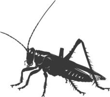 ai gegenereerd silhouet krekel insect dier zwart kleur enkel en alleen vector