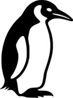 pinguïn - zwart en wit geïsoleerd icoon - vector illustratie