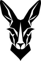 kangoeroe - zwart en wit geïsoleerd icoon - vector illustratie
