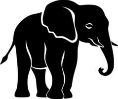 olifant, minimalistische en gemakkelijk silhouet - vector illustratie