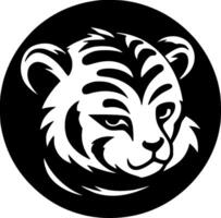 tijger baby - minimalistische en vlak logo - vector illustratie