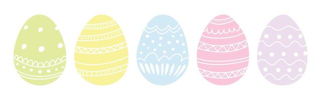 Pasen eieren. reeks van vector illustraties in vlak stijl.