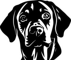 labrador retriever - zwart en wit geïsoleerd icoon - vector illustratie