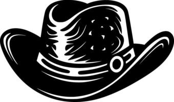 cowboy hoed, zwart en wit vector illustratie