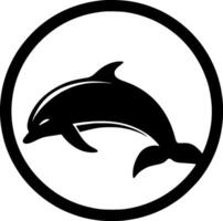 dolfijn, zwart en wit vector illustratie