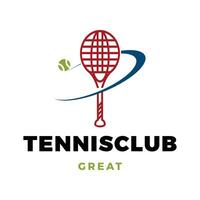 tennis club icoon logo ontwerp sjabloon vector