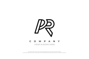 eerste brief pr logo ontwerp vector