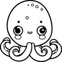 schattig Octopus karakter tekenfilm stijl. Octopus vector illustratie.