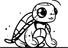 schattig tekenfilm schildpad. vector illustratie geïsoleerd Aan een wit achtergrond.