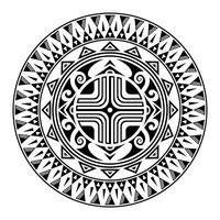 ronde tatoeëren ornament met swastika Maori stijl. Afrikaanse, azteken of mayan etnisch stijl. vector