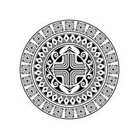 ronde tatoeëren ornament met swastika Maori stijl. Afrikaanse, azteken of mayan etnisch stijl. vector