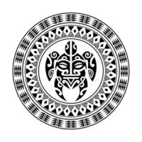 ronde tatoeëren ornament met schildpad Maori stijl. Afrikaanse, azteken of mayan etnisch stijl. vector