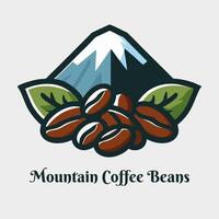 illustratie van koffie bonen in berg gebieden vector