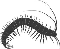 ai gegenereerd silhouet duizendpoot insect dier zwart kleur enkel en alleen vector