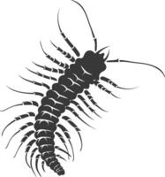 ai gegenereerd silhouet duizendpoot insect dier zwart kleur enkel en alleen vector