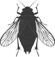 ai gegenereerd silhouet cicade insect dier zwart kleur enkel en alleen vector