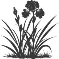 ai gegenereerd silhouet iris bloem in de grond zwart kleur enkel en alleen vector