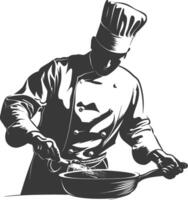 ai gegenereerd silhouet chef in actie vol lichaam zwart kleur enkel en alleen vector