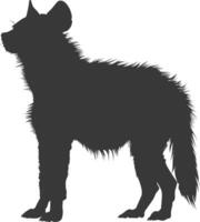 ai gegenereerd silhouet hyena dier zwart kleur enkel en alleen vol lichaam vector