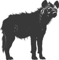 ai gegenereerd silhouet hyena dier zwart kleur enkel en alleen vol lichaam vector