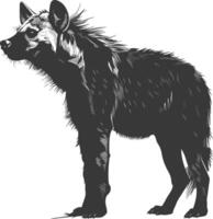 ai gegenereerd silhouet hyena dier zwart kleur enkel en alleen vol lichaam vector