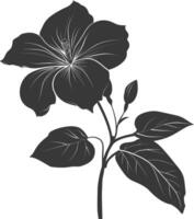 ai gegenereerd silhouet jasmijn bloem zwart kleur enkel en alleen vector