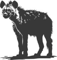 ai gegenereerd silhouet hyena dier zwart kleur enkel en alleen vol lichaam vector