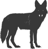 ai gegenereerd silhouet coyote dier zwart kleur enkel en alleen vol lichaam vector