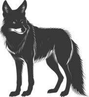 ai gegenereerd silhouet coyote dier zwart kleur enkel en alleen vol lichaam vector