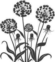 ai gegenereerd silhouet paardebloemen fabriek bloem zwart kleur enkel en alleen vector