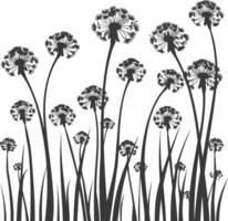 ai gegenereerd silhouet paardebloemen fabriek bloem zwart kleur enkel en alleen vector