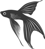 ai gegenereerd silhouet guppy vis dier zwart kleur enkel en alleen vol lichaam vector