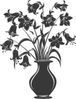 ai gegenereerd silhouet klokje bloem in de vaas zwart kleur enkel en alleen vector