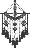 ai gegenereerd silhouet Scandinavisch uniek macrame zwart kleur enkel en alleen vector