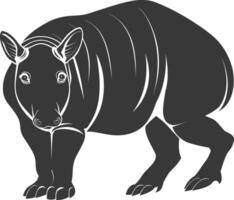 ai gegenereerd silhouet tapir dier zwart kleur enkel en alleen vector