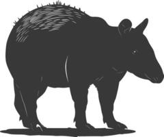 ai gegenereerd silhouet tapir dier zwart kleur enkel en alleen vector