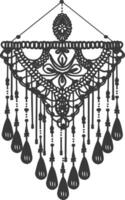 ai gegenereerd silhouet Scandinavisch uniek macrame zwart kleur enkel en alleen vector