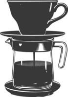 ai gegenereerd silhouet Vietnam druppelen koffie klaar naar drinken zwart kleur enkel en alleen vector