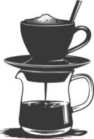 ai gegenereerd silhouet Vietnam druppelen koffie klaar naar drinken zwart kleur enkel en alleen vector