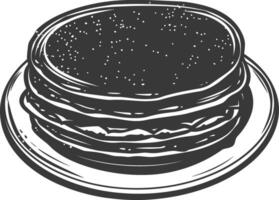 ai gegenereerd silhouet tortas Mexicaans voedsel zwart kleur enkel en alleen vector