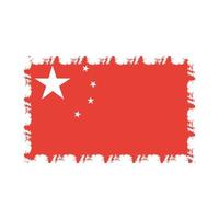 china vlag met aquarel geschilderd penseel vector