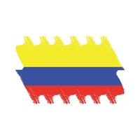 vlag van colombia met aquarel geschilderd penseel vector