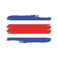 vlag van costa rica met aquarel geschilderd penseel vector