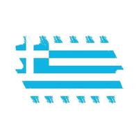 griekse vlag met waterverf geschilderd penseel vector
