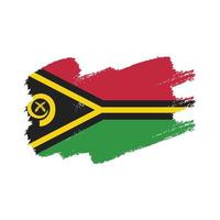 vanuatu-vlag met waterverf geschilderd penseel vector